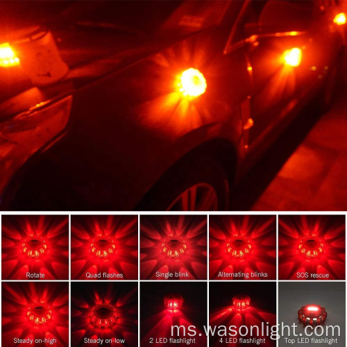 3pack Roadside LED Safety Flare Kit Amaran Kecemasan Trafik Kecemasan Putaran isyarat merah untuk bot motosikal kereta